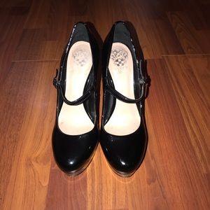 Vince Camuto black patent Mary Jane heels